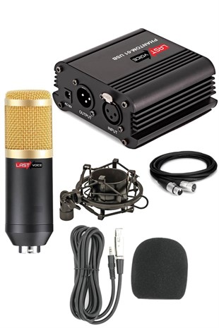Lastvoice BM800 Kondenser Mikrofon + Phantom Power + Mini Tripod