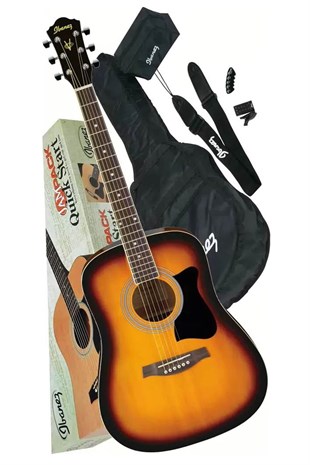İbanez V50NJP-VS Akustik Gitar Seti (Capo Stand Tuner Kılıf Askı Pena)