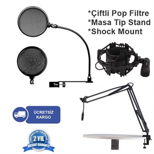 Superlux Masa Tipi Mikrofon Standı + Pop Filtre + Shock Mount