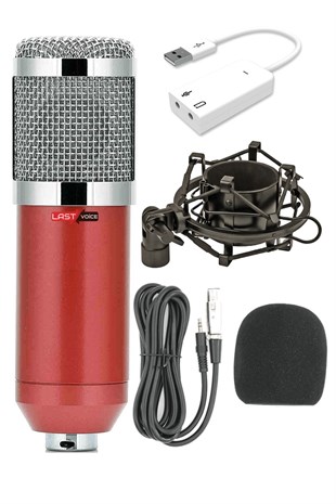 Lastvoice BM800 Condenser Stüdyo Mikrofon Set (7.1 Ses Kartı Hediye)