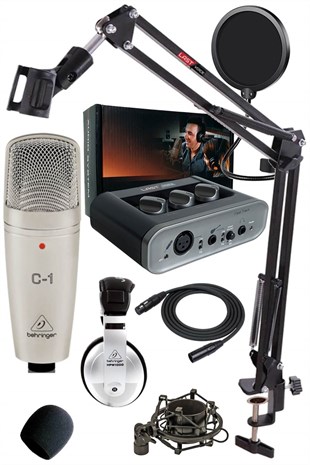 Stüdyo Kayıt Seti - UMX-400 Ses Kartı + C-1 Mikrofon + Kulaklık